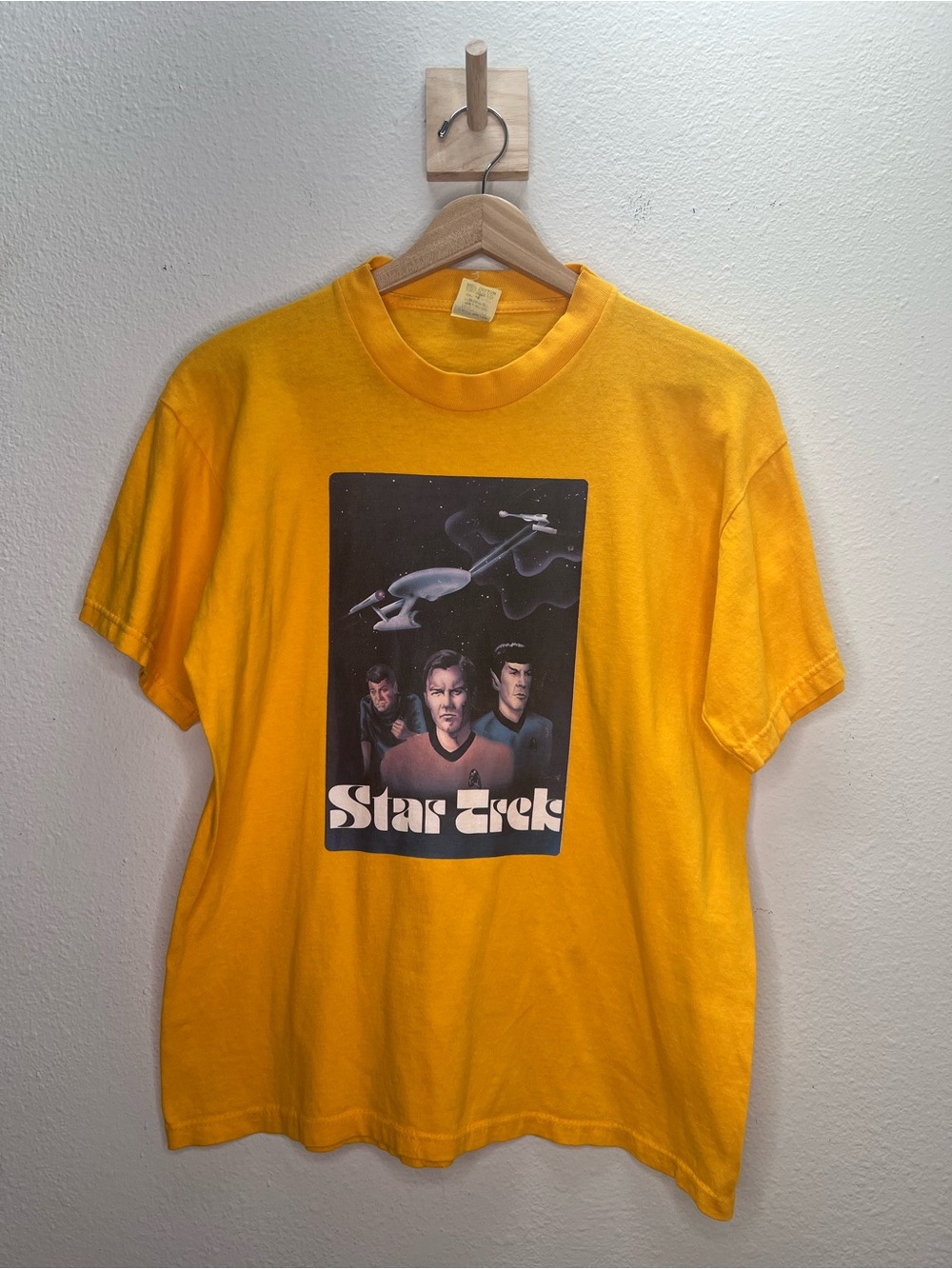 Vintage Star Trek Graphic Short Sleeve T-Shirt - Yellow L